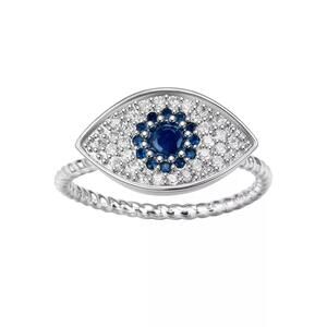 Cubic Zirconia Evil Eye Spinner Ring